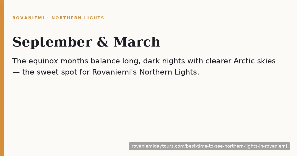Best months to see the Northern Lights in Rovaniemi — September and March