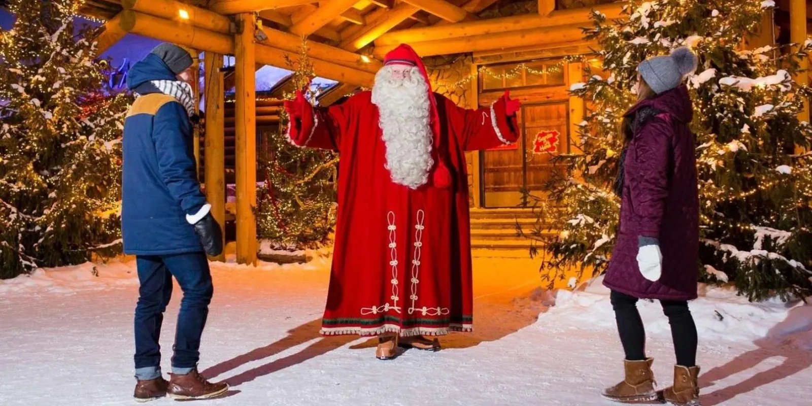 Meeting Santa Claus at his office in Santa Claus Village